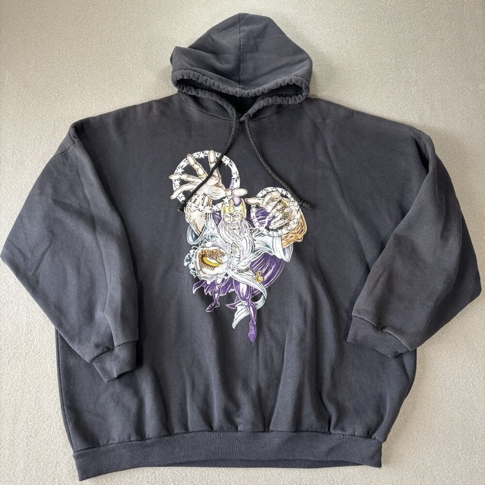 VTG Cobra Magic Wizard Dragon Snake Crystal Ball Graphic XL hoodie 90s Baggy Y2K